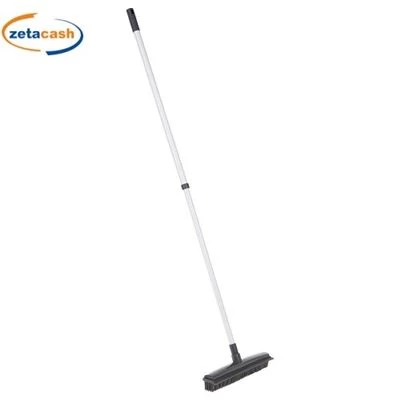 SCOPA TELESCOPICA GRIGIA IN GOMMA CON MANICO ACCIAIO 3 SCOPA TELESCOPICA GRIGIA IN GOMMA CON MANICO ACCIAIO
