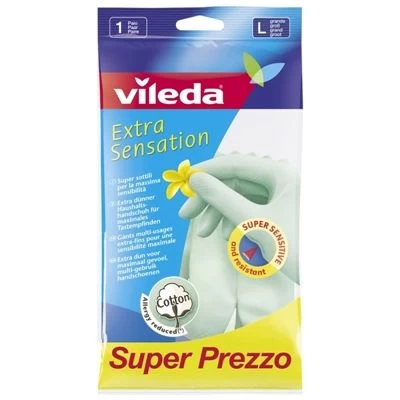 GUANTI VILEDA EXTRASENSIBILI IN LATTICE MISURA L9 3 GUANTI VILEDA EXTRASENSIBILI IN LATTICE MISURA L9