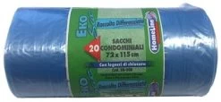 SACCHI PATTUMIERA CONDOMINIALI 20 PEZZI AZZURRO 110 LITRI