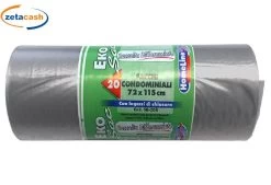 ROTOLO SACCHI SPAZZATURA 20 PEZZI 72 X 115 CM GRIGIO