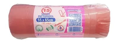 SACCHI PATTUMIERA 15 PZ ROSA PROFUMATI CON MANIGLIE 2 SACCHI PATTUMIERA 15 PZ ROSA PROFUMATI CON MANIGLIE