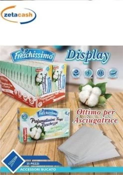 FOGLI FRESCHISSIMO PER ASCIUGATRICE CALDO COTONE 25 PEZZI