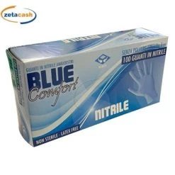 GUANTI IN NITRILE BLU SENZA POLVERE TG L 100 PEZZI