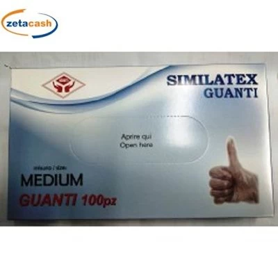 GUANTI SIMILATEX TRASPARENTI TG M 100 PEZZI 3 GUANTI SIMILATEX TRASPARENTI TG M 100 PEZZI