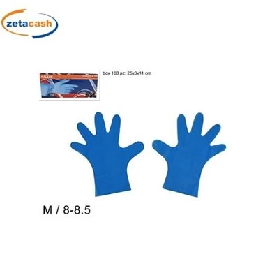 GUANTI IN TPE BLU CONFEZIONE 100 PEZZI TAGLIA M 8 3 GUANTI IN TPE BLU CONFEZIONE 100 PEZZI TAGLIA M 8
